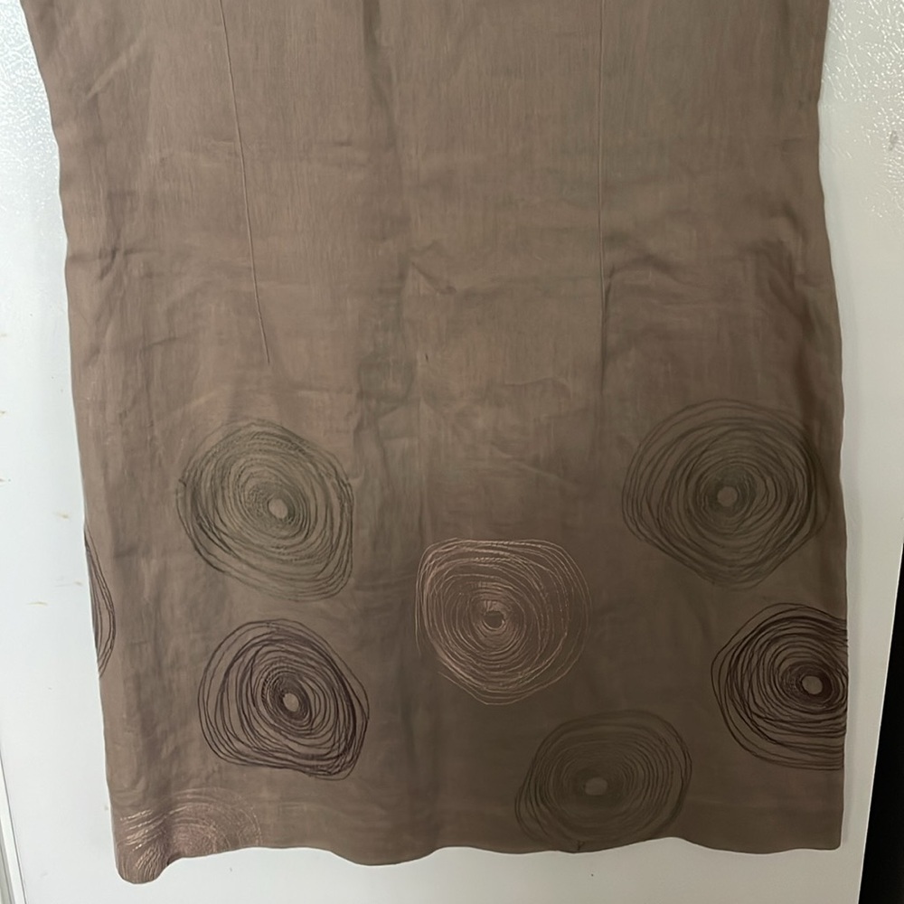 Boden Size 8‎ 100% Linen Taupe Lined Dress with Accents - Picture 8 of 9